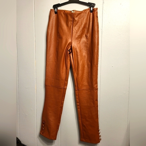 Versona NWT Faux Leather pants camel, size small - Picture 1 of 12